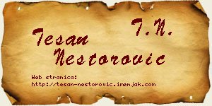 Tešan Nestorović vizit kartica